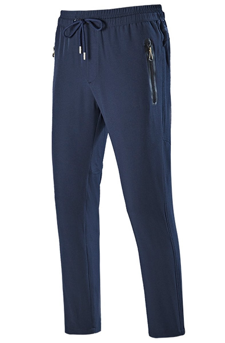 Gopune Men's Casual Pants Quick-Dry Lightweight Hiking Workout Athletic Jogger Pants (Blue,L) - Image 3